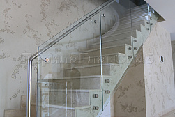 Стеклянные перила для лестниц в Воронеже. Готовые проекты ПерилаГлавСнаб - фото 21