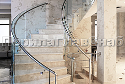 Стеклянные перила для винтовых лестниц в Воронеже. Готовые проекты ПерилаГлавСнаб - фото 14