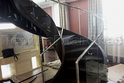 Стеклянные перила для винтовых лестниц в Воронеже. Готовые проекты ПерилаГлавСнаб - фото 10