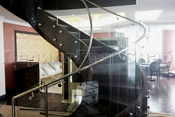 Стеклянные перила для винтовых лестниц в Воронеже. Готовые проекты ПерилаГлавСнаб - фото 9