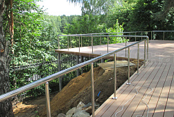 Ограждения и перила без ригелей из нержавеющей стали (без заполнения) в Воронеже. Готовые проекты ПерилаГлавСнаб - фото 8