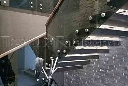 Стеклянные перила для лестниц в Воронеже. Готовые проекты ПерилаГлавСнаб - фото 15