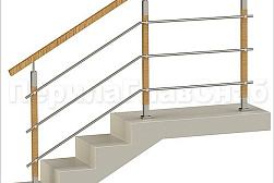 Перила и ограждения из нержавейки и дерева в Воронеже. Готовые проекты ПерилаГлавСнаб - фото 30