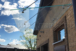 Стеклянные козырьки на вантах в Воронеже. Готовые проекты ПерилаГлавСнаб - фото 16