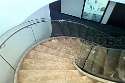 Стеклянные перила для винтовых лестниц в Воронеже. Готовые проекты ПерилаГлавСнаб - фото 6